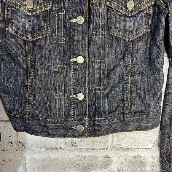 Banana Republic Premium Denim Cropped Dark Wash Jean Jacket Size XS - Picture 4 of 15